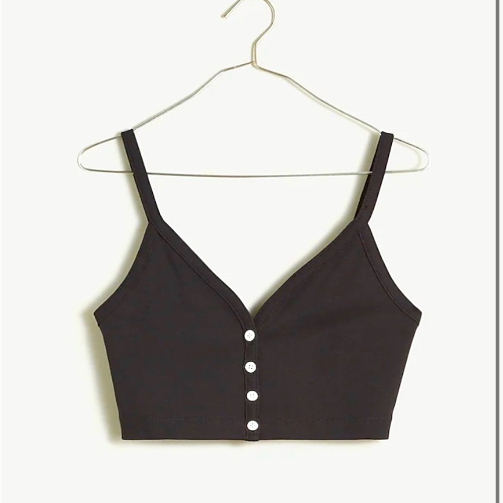 🆕 Madewell V-Neck Button-Front Crop Tank